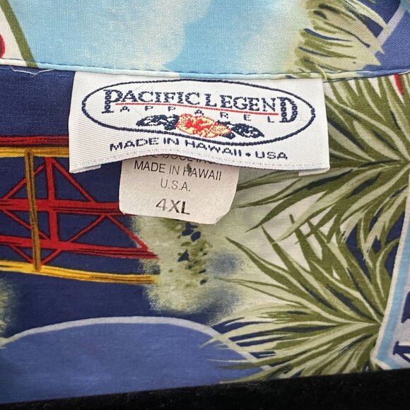 Pacific Legend Hawaiian Mens Camp Shirt 4XL Historic Route 66 and Cars Matching - Picture 9 of 10